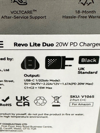 VOLTME Revo Duo Lite 20W PD Fast Charger