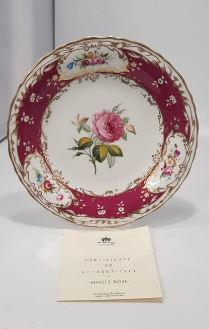 Coalport Fine Bone China Plate - A Single Rose Collector plate 1511 Edition No