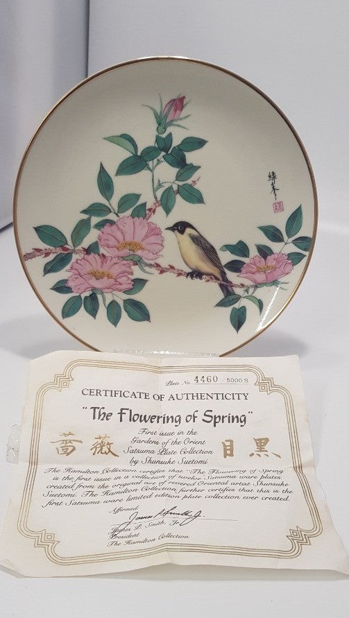 Hamilton Collectors Plate 'The Flowering of Spring' with Cert. No 4460/5000