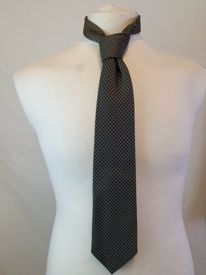 The Debonair Tie Vintage 100% Silk Geometric Tie