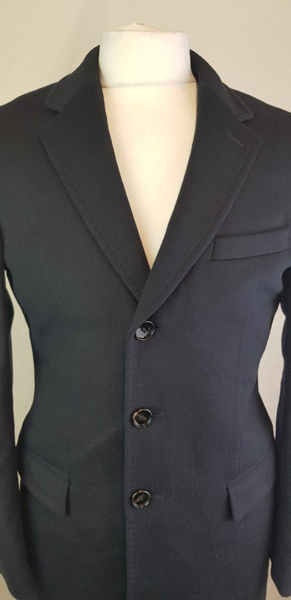 Hugo Boss 3/4 Length Navy Wool & Cashmere Men's Coat Size 46.  VGC