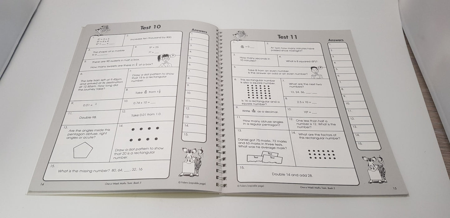 Folens. One-A-Week Maths Tests Book 5 VGC 1852767774