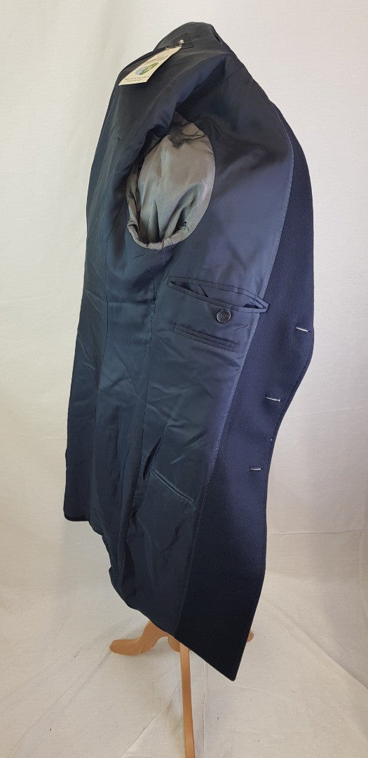 Hugo Boss 3/4 Length Navy Wool & Cashmere Men's Coat Size 46.  VGC