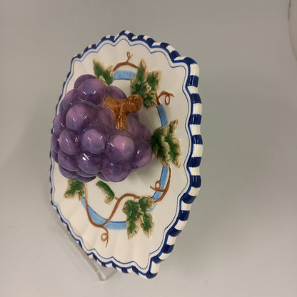 Bella Casa by Ganz 3D Decorative Grape Plate Wall Art Hanging 9"