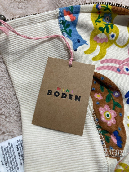 Boden Mini Borg Hoodie, Kids 13-14 Years, Multicolour Animal Faux Fur Lined