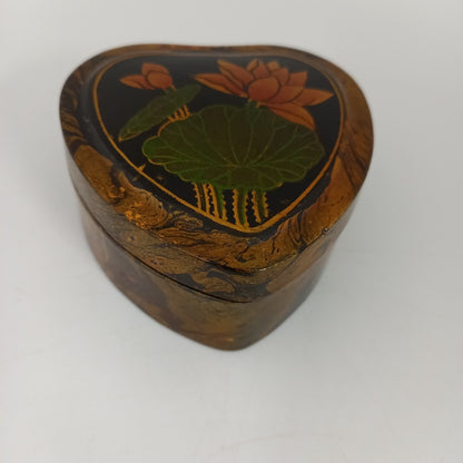 Heart Shaped Trinket Box - Lacquered -