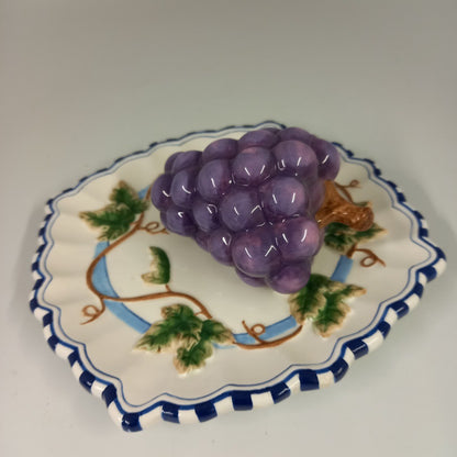 Bella Casa by Ganz 3D Decorative Grape Plate Wall Art Hanging 9"