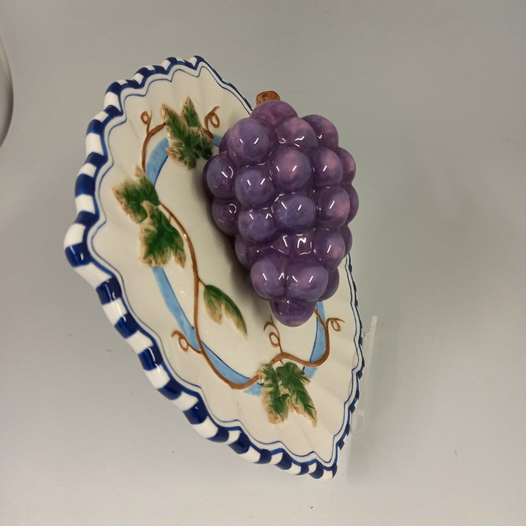 Bella Casa by Ganz 3D Decorative Grape Plate Wall Art Hanging 9"