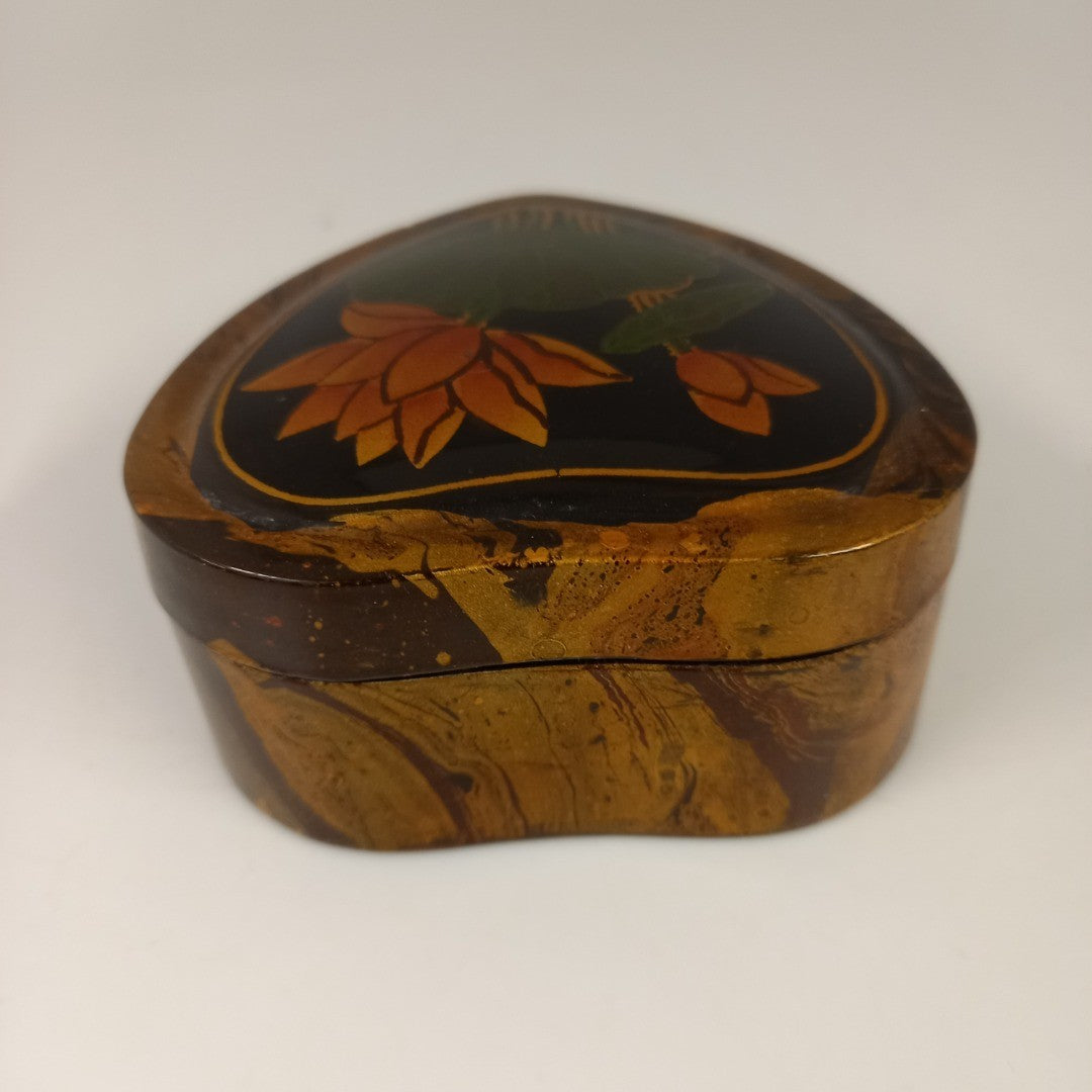Heart Shaped Trinket Box - Lacquered -