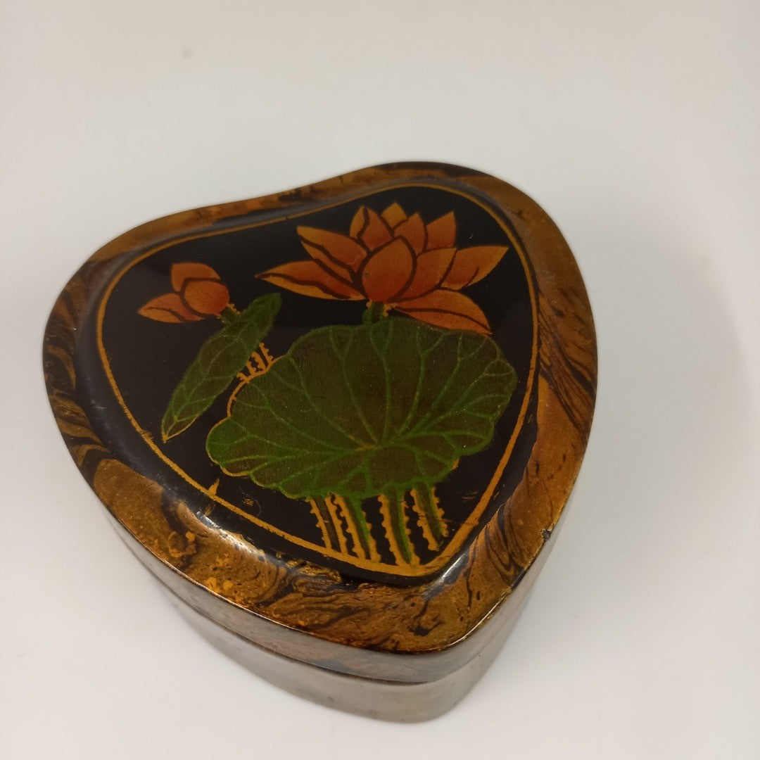 Heart Shaped Trinket Box - Lacquered -