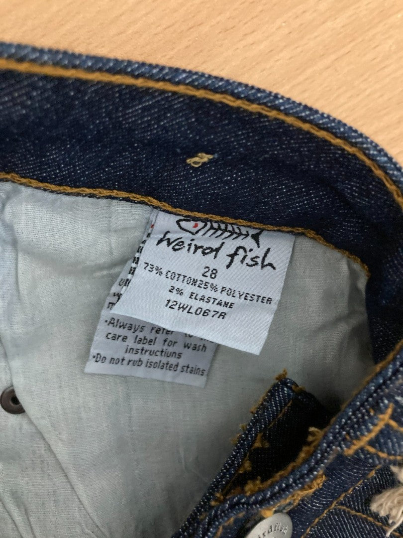 Weird Fish Bootcut Jeans, Women's Size 28" Waist, Dark Blue Stretch 'Illex'