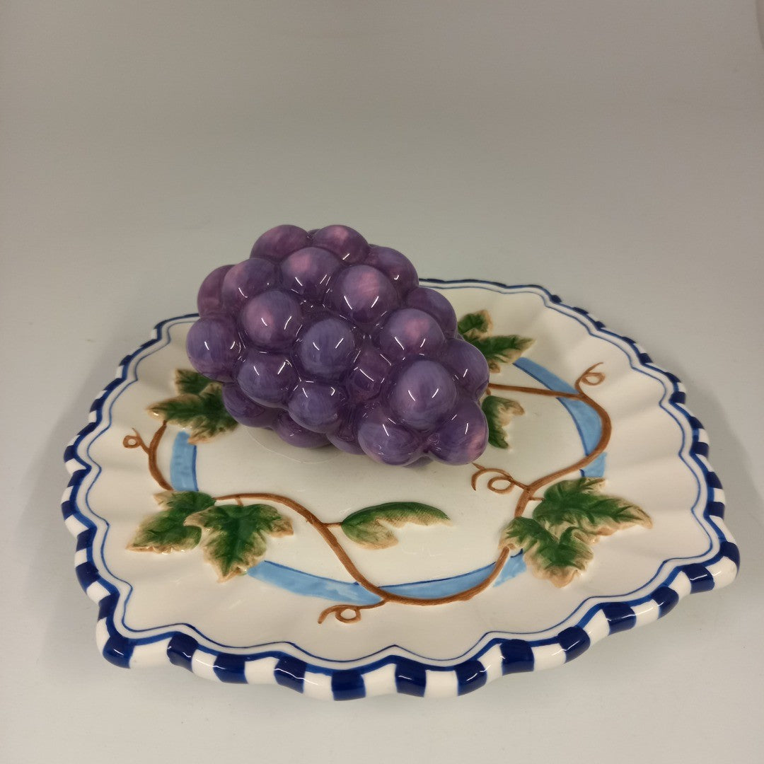 Bella Casa by Ganz 3D Decorative Grape Plate Wall Art Hanging 9"