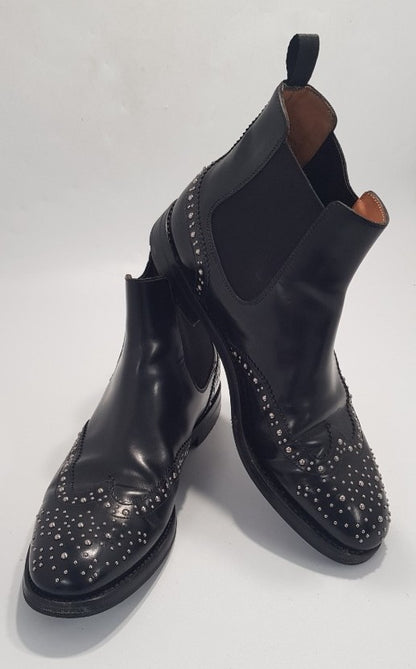 Church's Studded Black Ketsby Leather Chelsea Boots Size 5/5.5 VGC