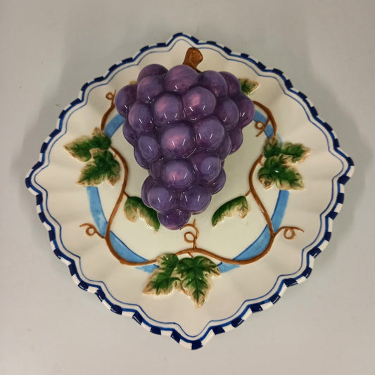 Bella Casa by Ganz 3D Decorative Grape Plate Wall Art Hanging 9"