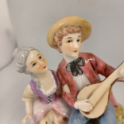 Marks & Rosenfeld Lady & Gent Playing the Lute - Figurine - Vintage