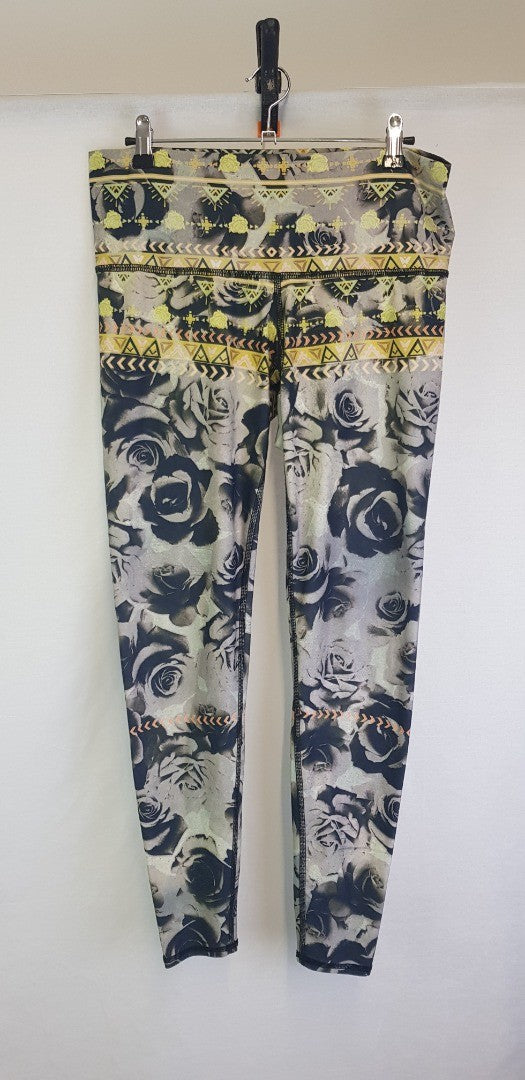 Teeki Desert Rose Leggings/Yoga Pants Size L VGC