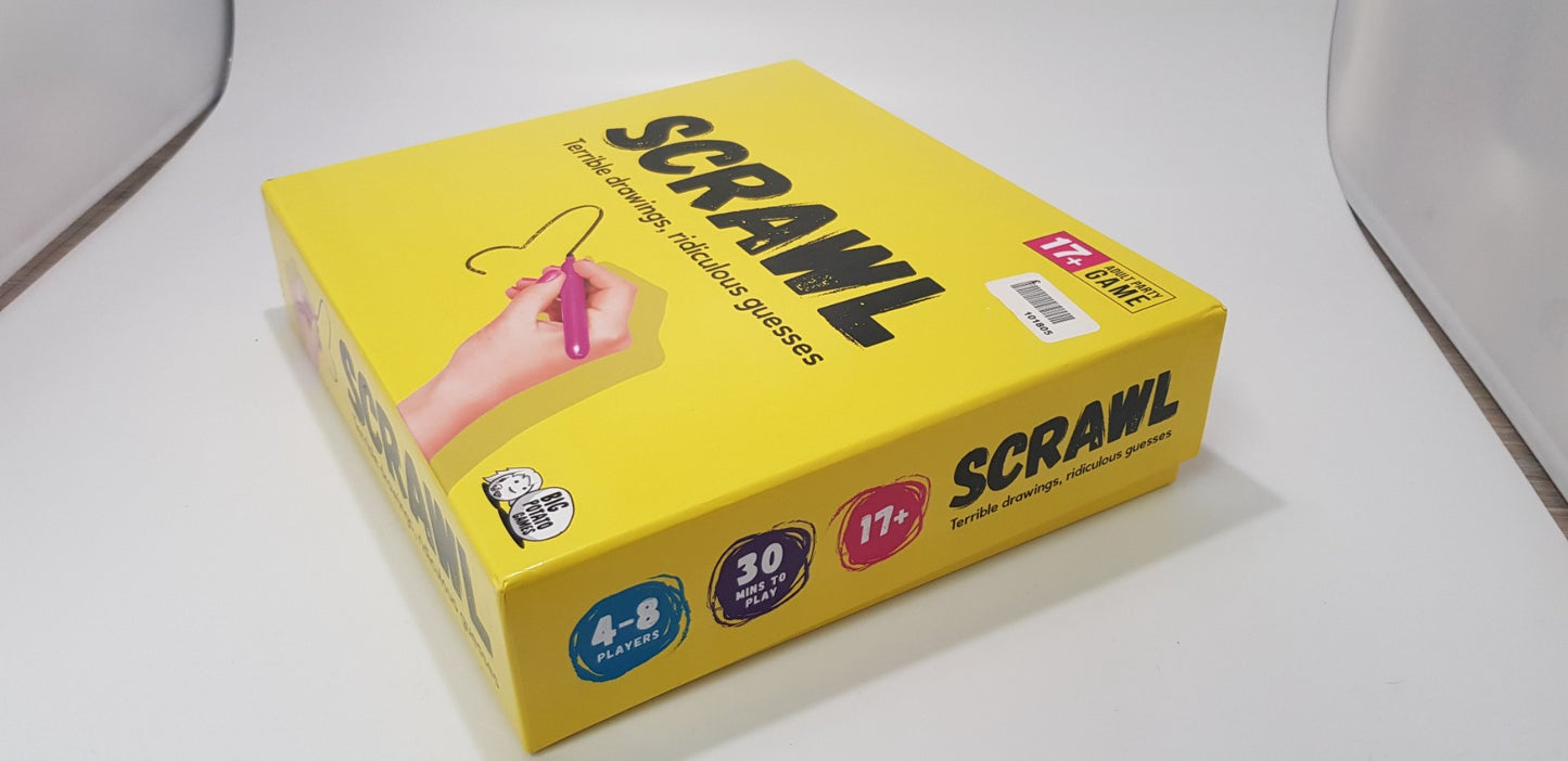 Scrawl Board Game - Terrible Drawings & Ridiculous guesses ... Adult Game VGC