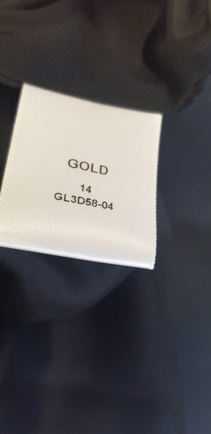 Gold 100% Silk Dress & Bolero in Black with spots Size 14 BNWT