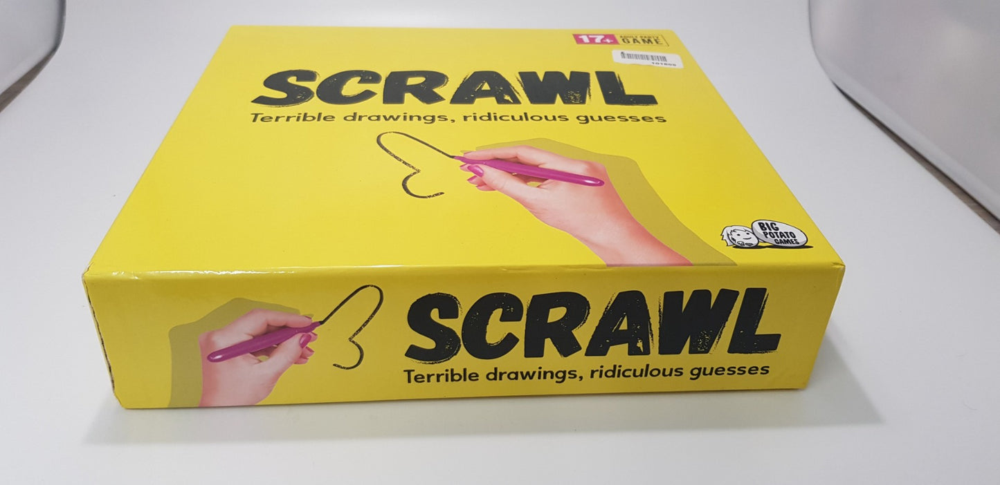 Scrawl Board Game - Terrible Drawings & Ridiculous guesses ... Adult Game VGC