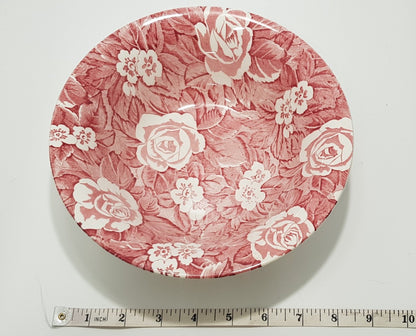 Vintage. Burleigh Victorian Pink Floral Chintz Salad Bowl 21.5cm VGC