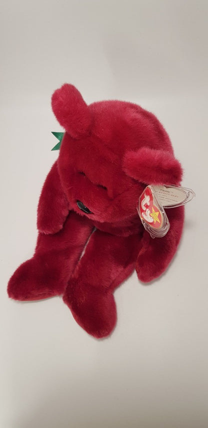 Rare. TY Beanie Buddies Collection 14" Cranberry Colour Bear from 1998 VGC