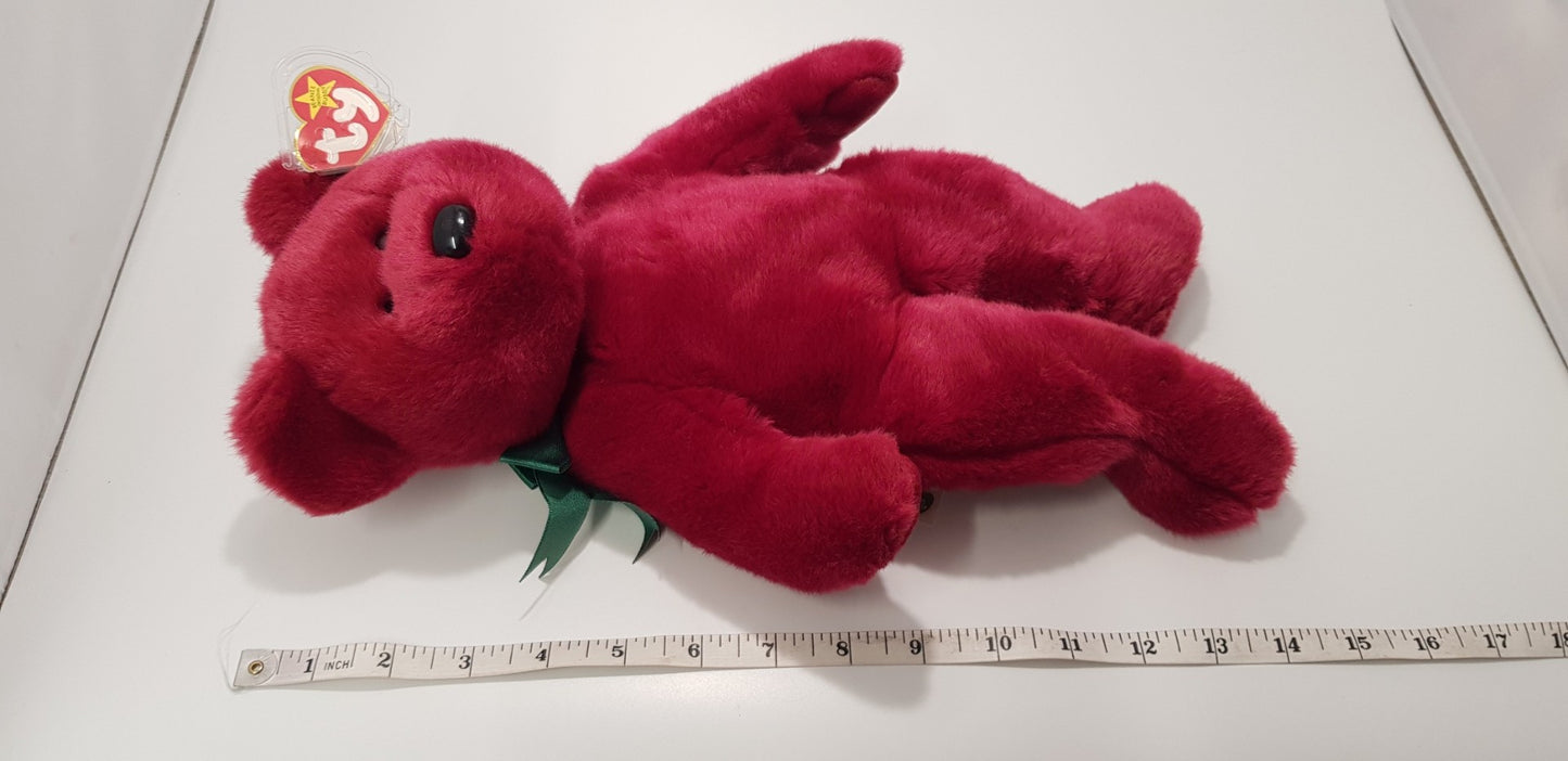 Rare. TY Beanie Buddies Collection 14" Cranberry Colour Bear from 1998 VGC