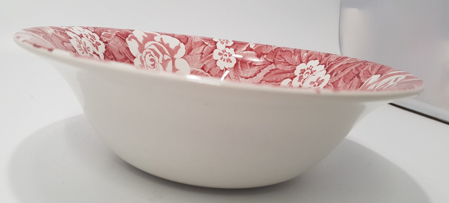 Vintage. Burleigh Victorian Pink Floral Chintz Salad Bowl 21.5cm VGC