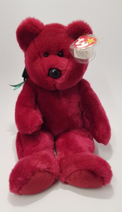 Rare. TY Beanie Buddies Collection 14" Cranberry Colour Bear from 1998 VGC