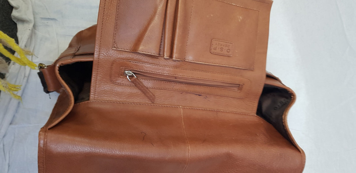 Vintage. Osprey Leather Mailman Shoulder/Cross Body Bag VGC