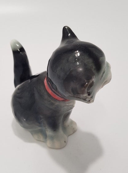 Vintage/Rare. 1958 Grey Cat with Pink Bow Figurine by W Goebel  VGC