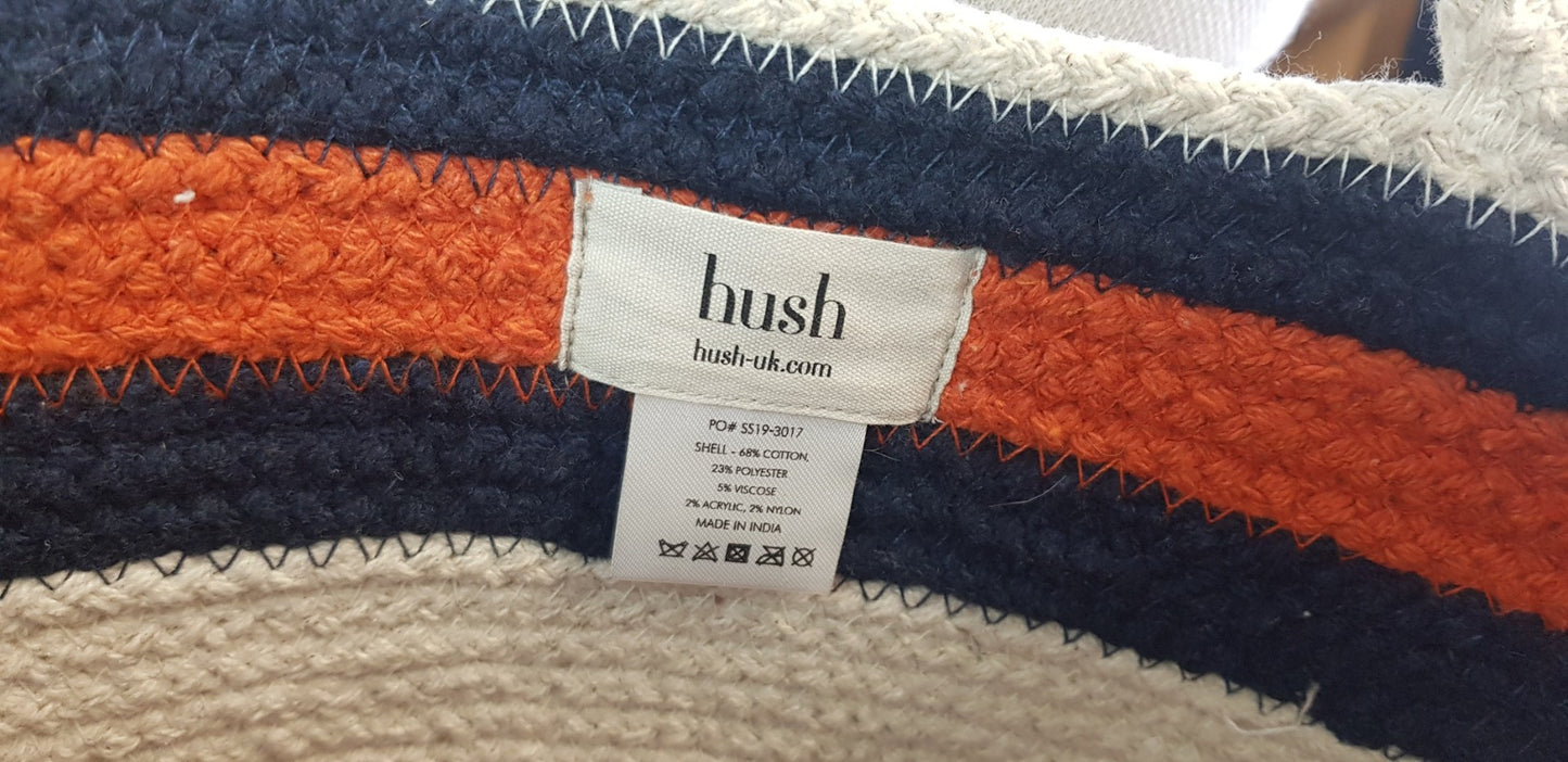 Hush Seville Beach Bag - Large - Natural, Navy & Orange BNWT