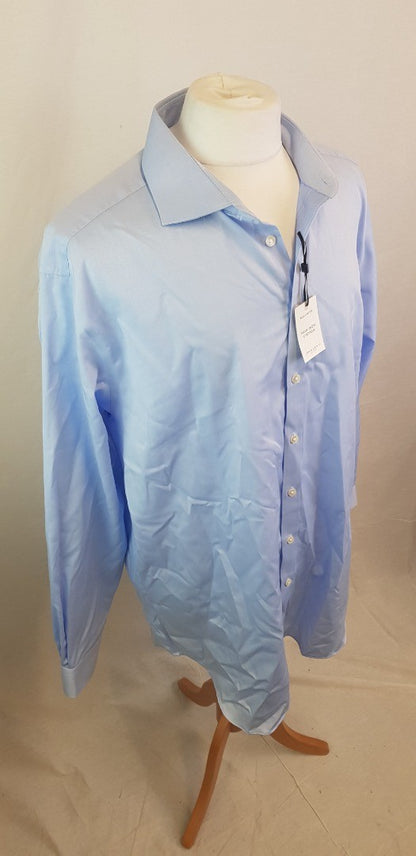 John Lewis Non Iron cotton Mens Light Blue Shirt 17.5R BNWT