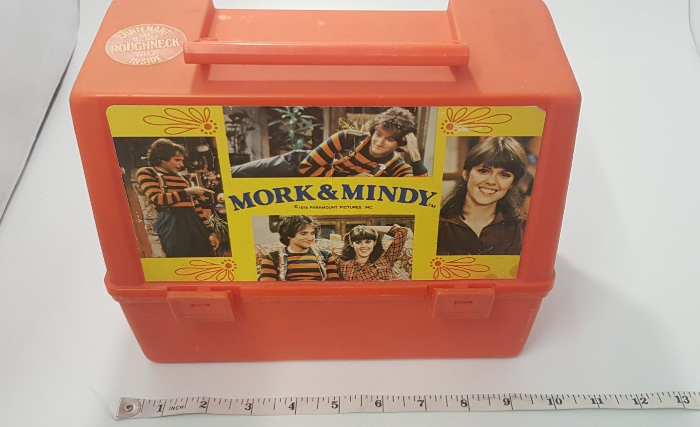 Vintage/Rare. Mork & Mindy Orange Thermos Lunchbox from 1978