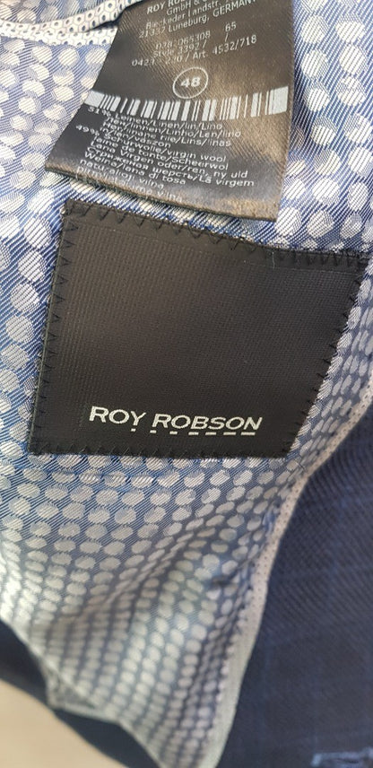 Roy Robson Navy Checked Jacket Size 48 BNWT
