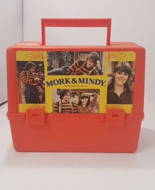 Vintage/Rare. Mork & Mindy Orange Thermos Lunchbox from 1978