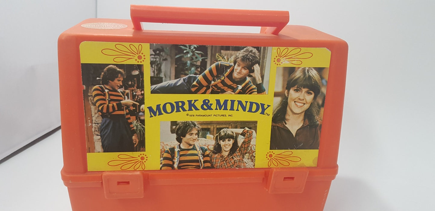 Vintage/Rare. Mork & Mindy Orange Thermos Lunchbox from 1978