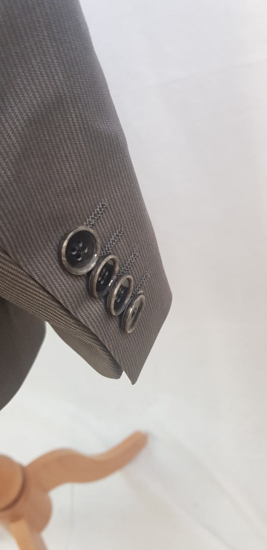 Roy Robson Grey & Light Grey Wool Stripe Suit Size 54  BNWT