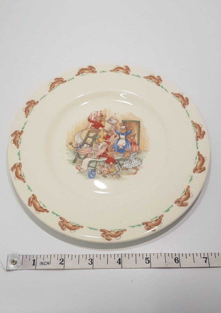 Royal Doulton Bunnykins - Wallpapering - Fine  Bone China 8"  Plate  VGC