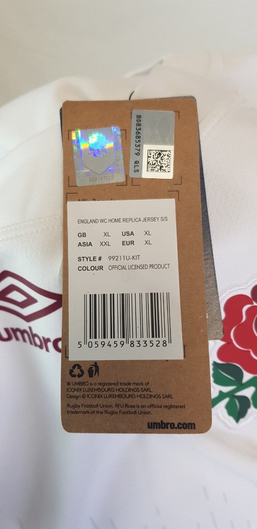 Umbro England Rugby World Cup 2023 Official product T shirt White BNWT