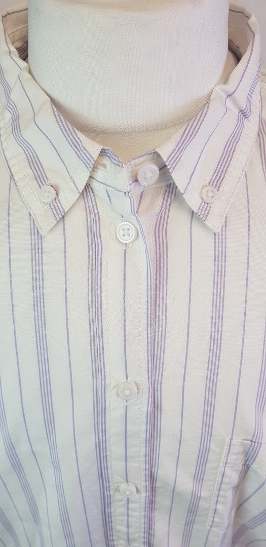 J Crew Classic Purple & White Stripe Shirt Size 18 - BNWT