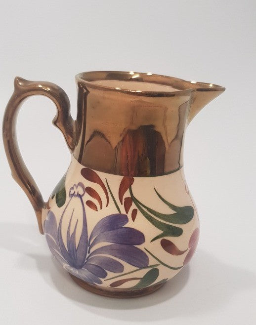 Wade, "Harvest" Small Jug - Gold Tone & Flowers VGC