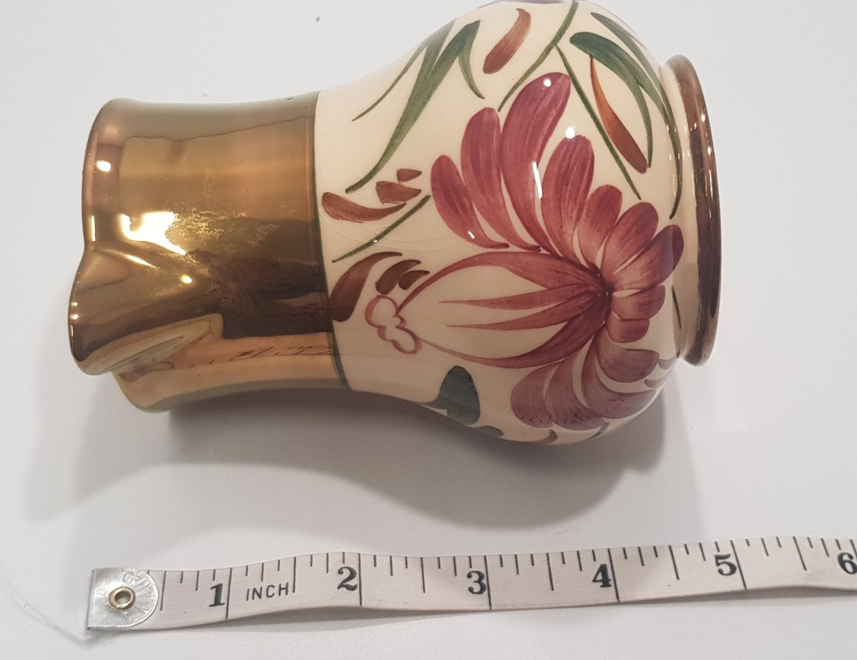 Wade, "Harvest" Small Jug - Gold Tone & Flowers VGC