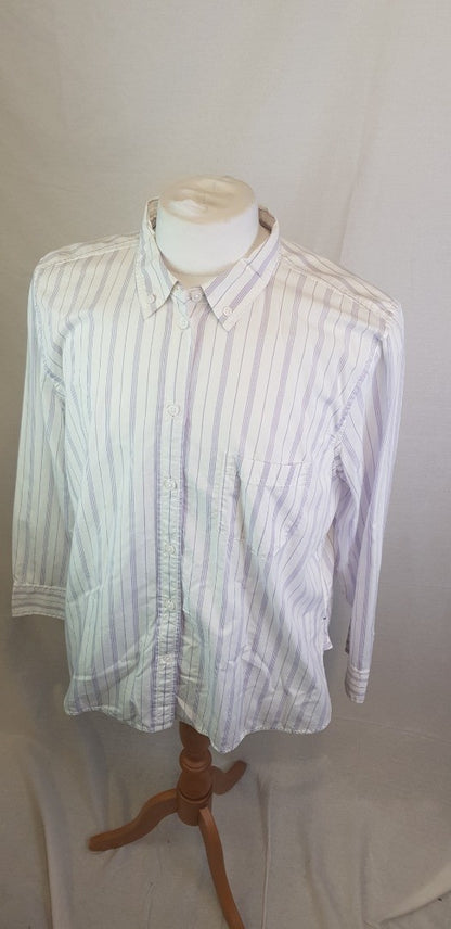 J Crew Classic Purple & White Stripe Shirt Size 18 - BNWT