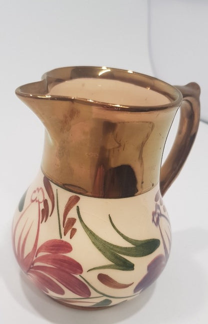 Wade, "Harvest" Small Jug - Gold Tone & Flowers VGC