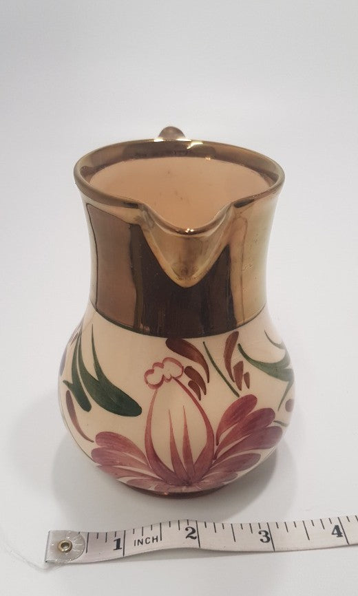 Wade, "Harvest" Small Jug - Gold Tone & Flowers VGC