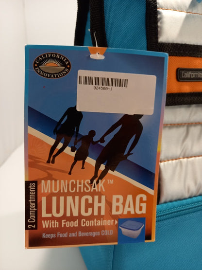 California Innovations Lunch Bag, Blue Insulated Food Bag with Container