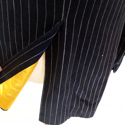 GIBSON Vintage Black Velvet w Silver Pinstripe Gents Jacket - Handmade - Size 42