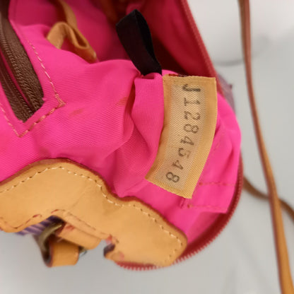 Dooney and Bourke Purple & Pink Crossbody Bag w Leather Strap
