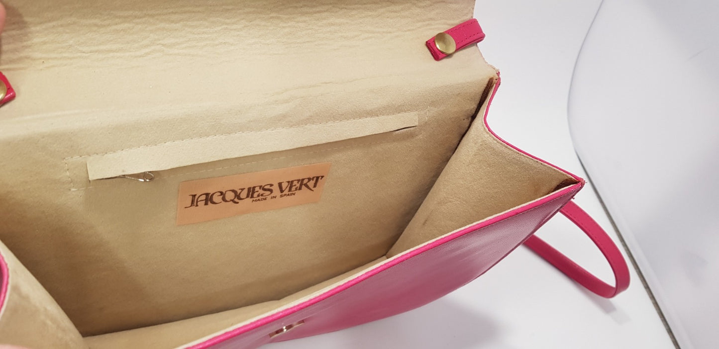 Vintage. Jacques Vert Shocking Pink Shoulder Bag VGC