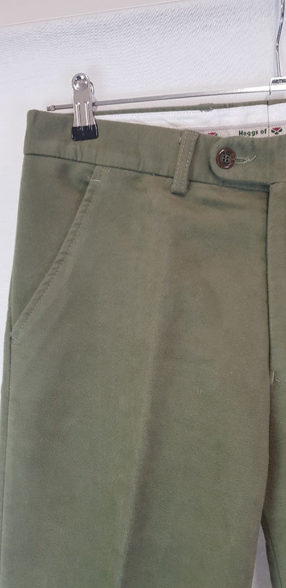 Hoggs of Fife - Moleskin Men's Trousers in Sage W32 x L31 VGC